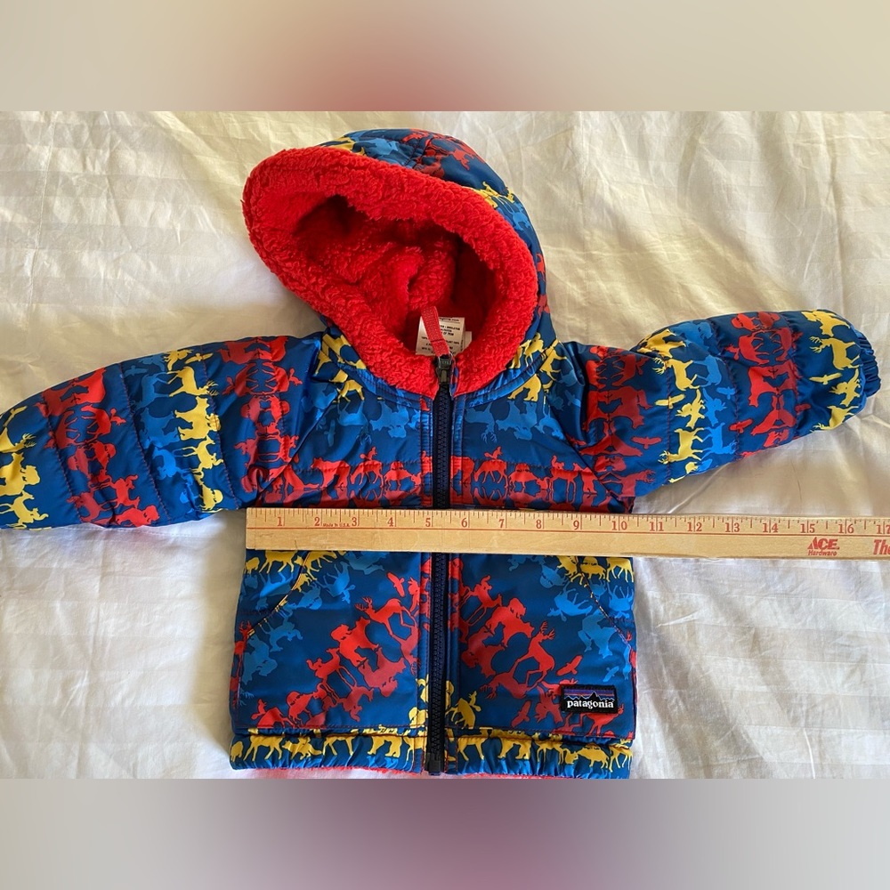 Patagonia Tribbles Reversible Jacket Coat Sherpa Fleece 3m Animal print - Picture 11 of 12